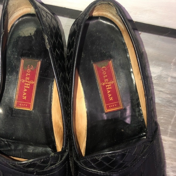 Cole Haan City Men’s Leather Woven Penny Loafers Black 11 - Picture 9 of 10